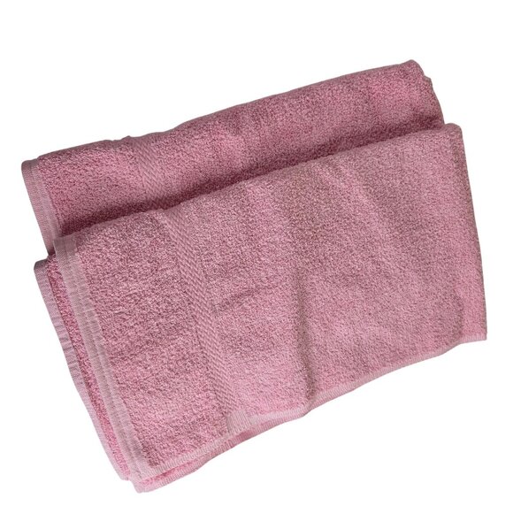 Vintage 80s Rose Pink Hand Towels Cotton Made USA Set of 2 NEW - Picture 1 of 3